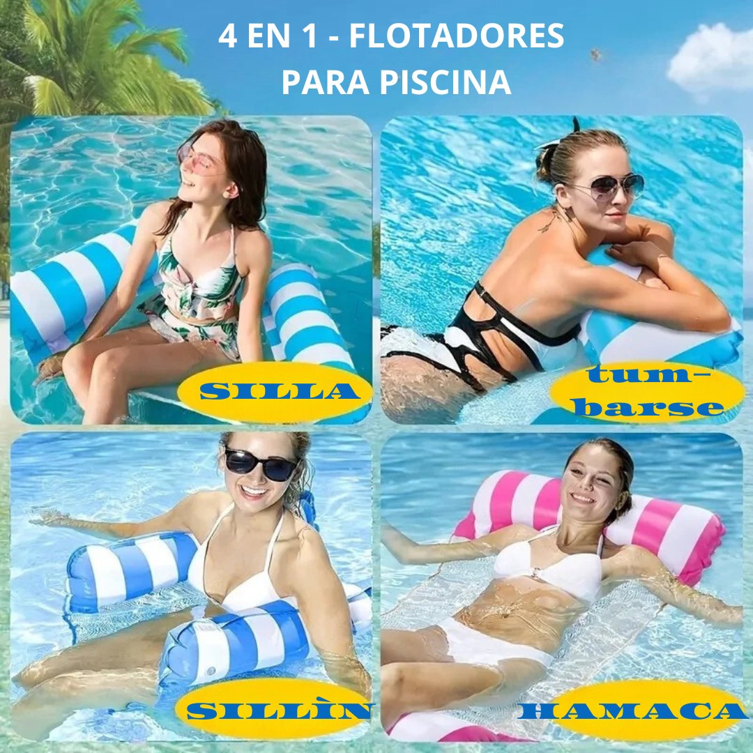 FLOTARELAX ™ - FLOTADOR HAMACA INFLABLE COLCHÓN PISCINA