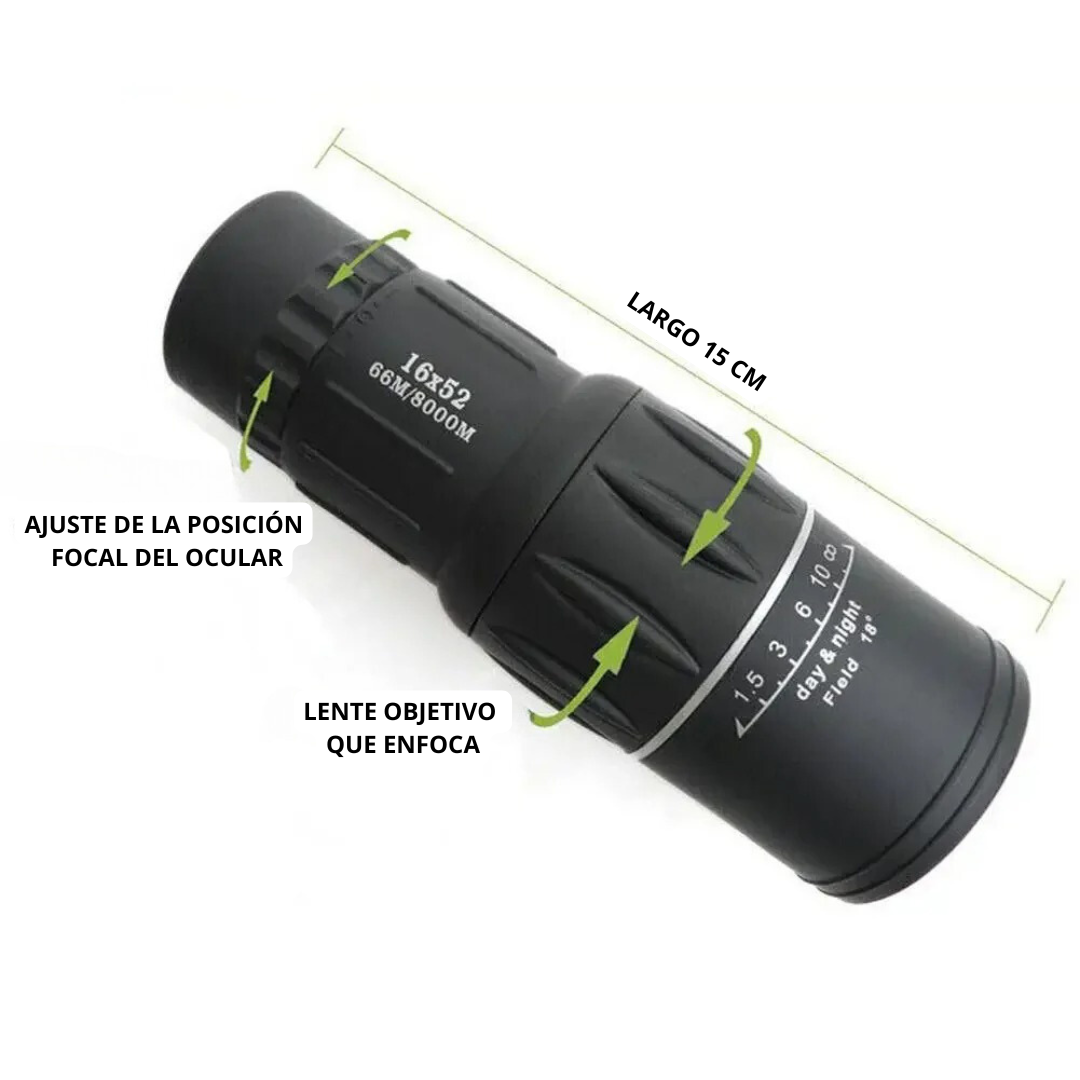 VISIONPRO 16X52™ - TELESCOPIO MONOCULAR VISIÓN ÓPTICA HD